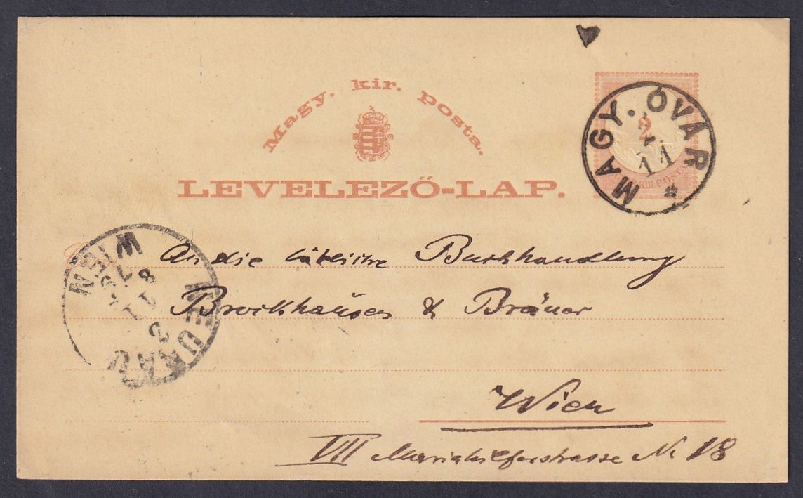 1979. MAGY.ÓVÁR, Bécsbe feladott levelezőlap