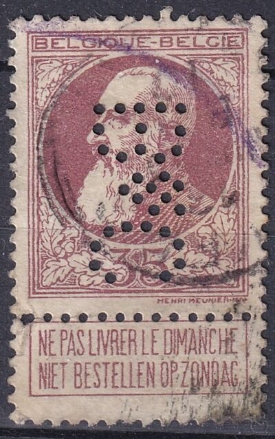Belgium *B&C* perfin bélyeg