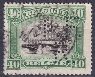 1905. Belgium, a Meuse folyó hídja *F.F.R* perfin bélyeg