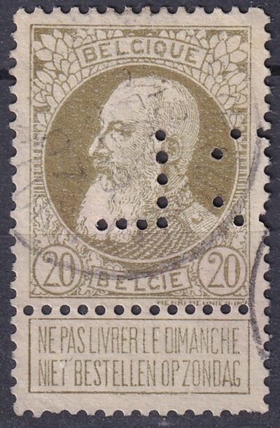 Belgium *CL* perfin bélyeg