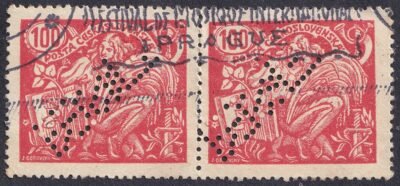 1923. Csehszlovákia perfin bélyeg