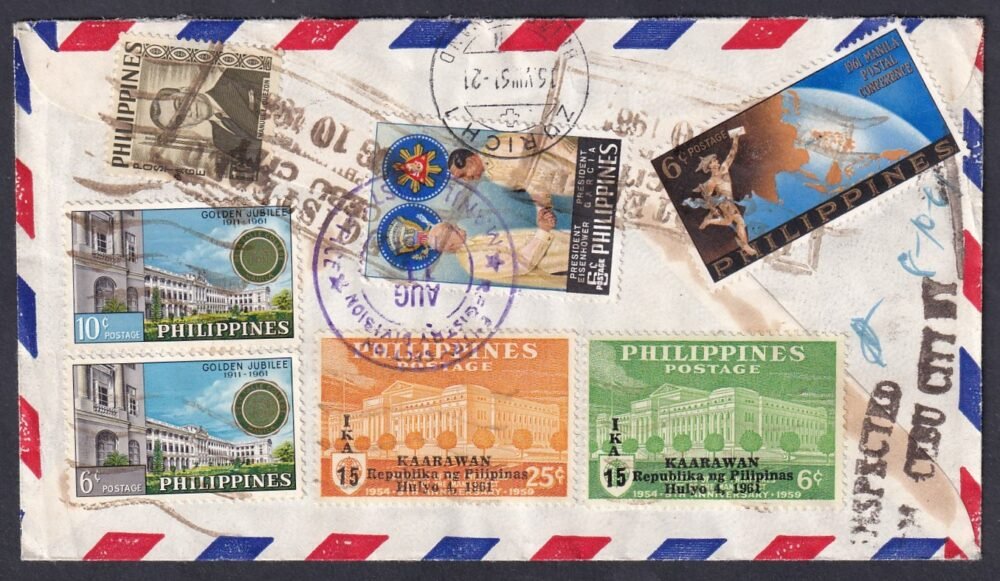 1951. Fülöp szigetek, Ausztriába feladott légiposta levél