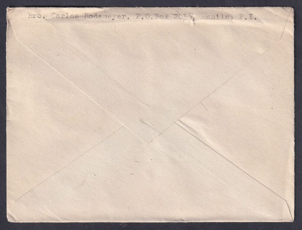 1954. Fülöp szigetek, Ausztriába feladott légiposta levél