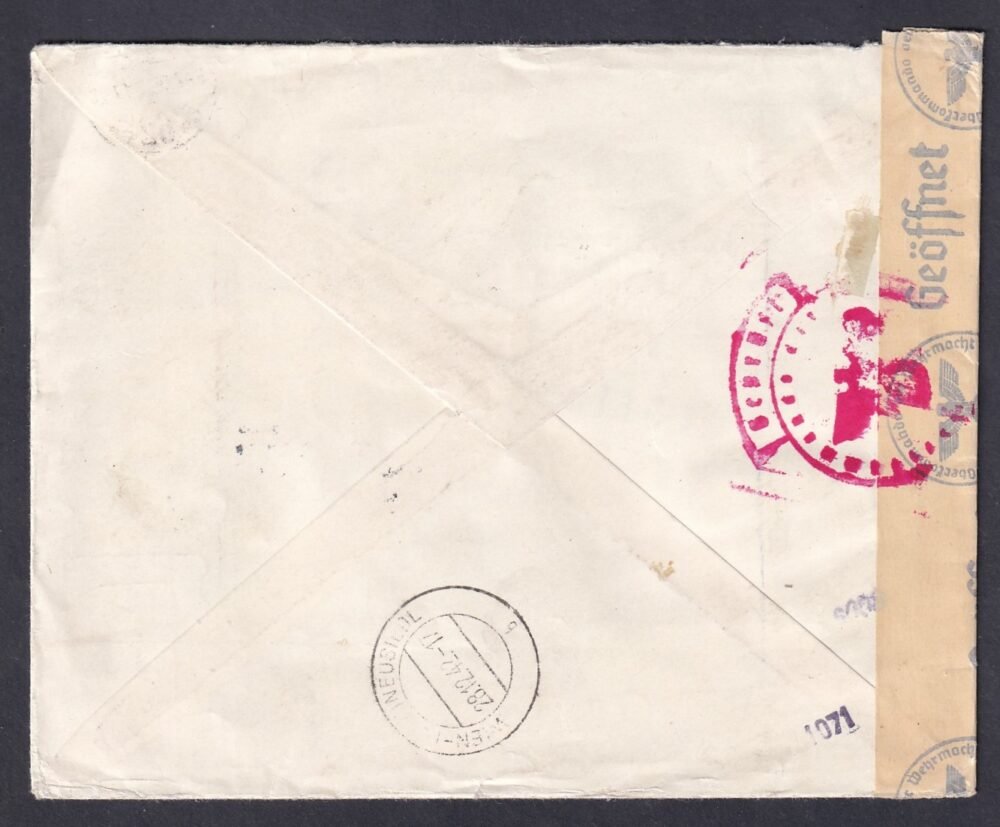 1942. Budapest, Bécsbe légipostán feladott, cenzúrázott expressz-ajánlott levél. - Image 2