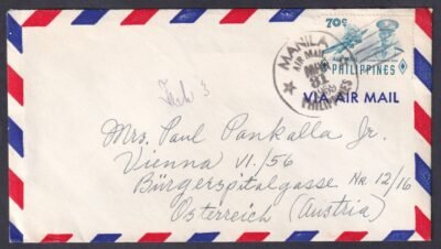 1959. Fülöp-szigetek, Ausztriába feladott légi posta levél