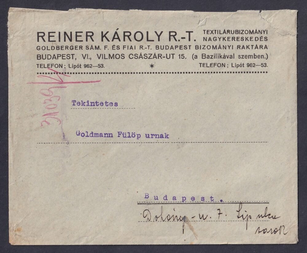 1930. Budapest, helyi levél 8 filléres bélyegen ívszéli keletjelzés