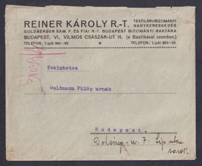 1930. Budapest, helyi levél 8 filléres bélyegen ívszéli keletjelzés