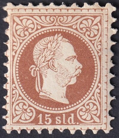 1867. 15kr, világosbarna – finomnyomat
