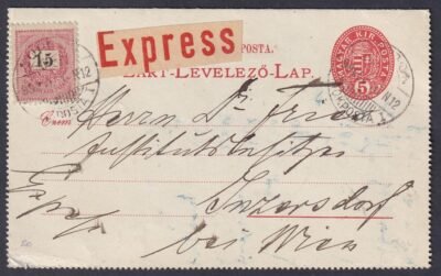 1899. SOPRON / FIÓKPOSTA, bécsbe feladott expressz levelezőlap
