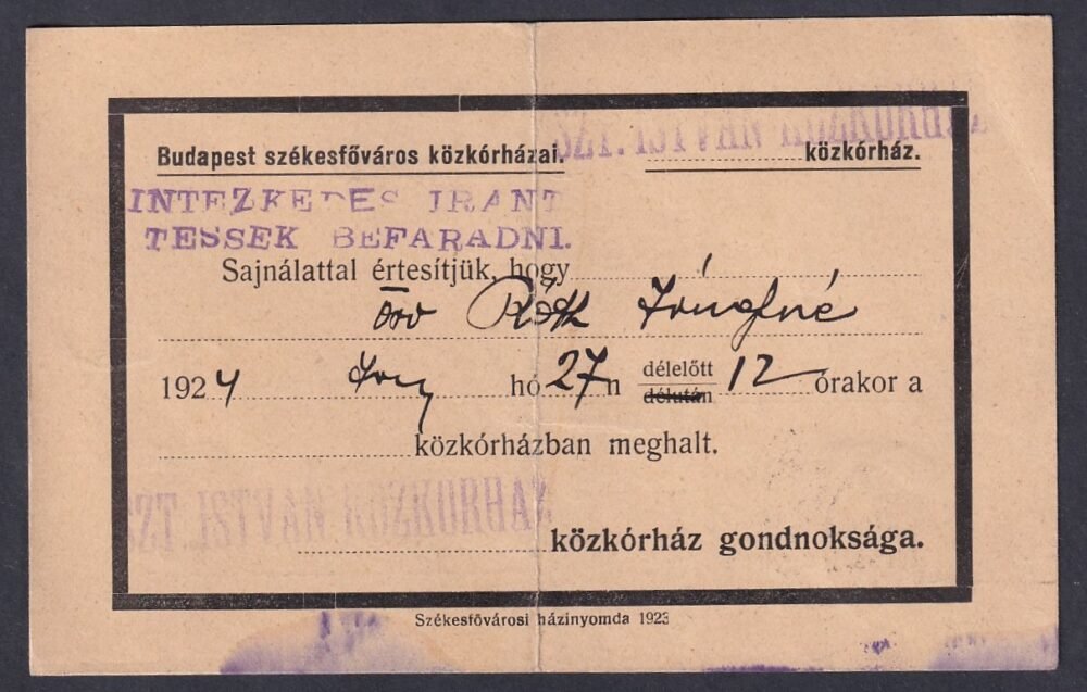 1924. Budapest helyi nyomtatvány küldemény 200 K díjtétellel - Image 2