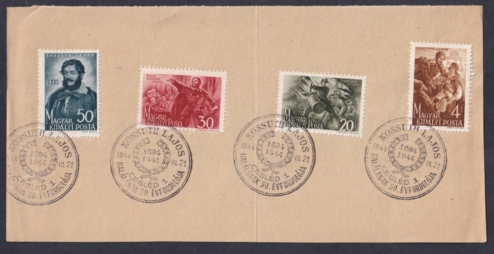 1944. Kossuth Lajos halálának 50. évfordulója sor alkalmi bélyegzéssel