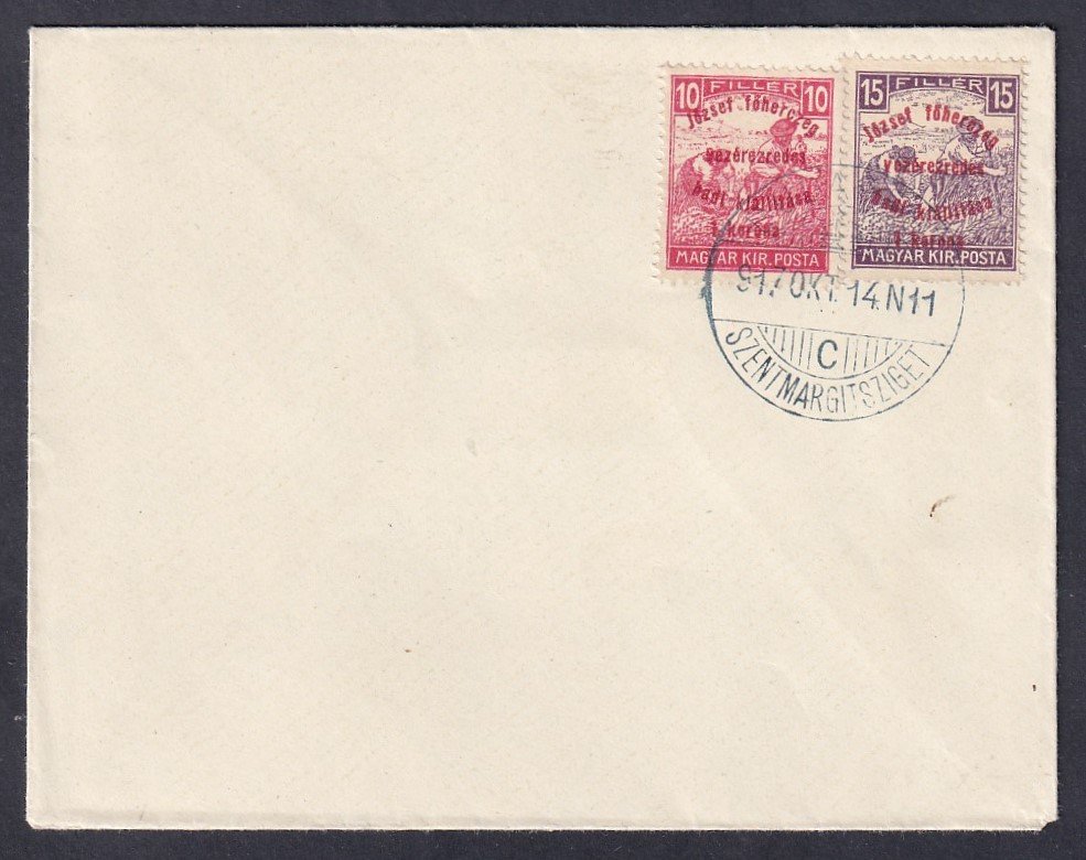 IMG_20250527_0026.1 1917. Margitsziget pár borítékon alkalmi bélyegzéssel