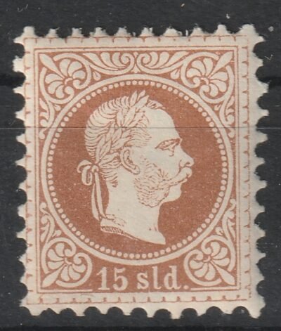 1867. 15 soldi, világosbarna – finomnyomat