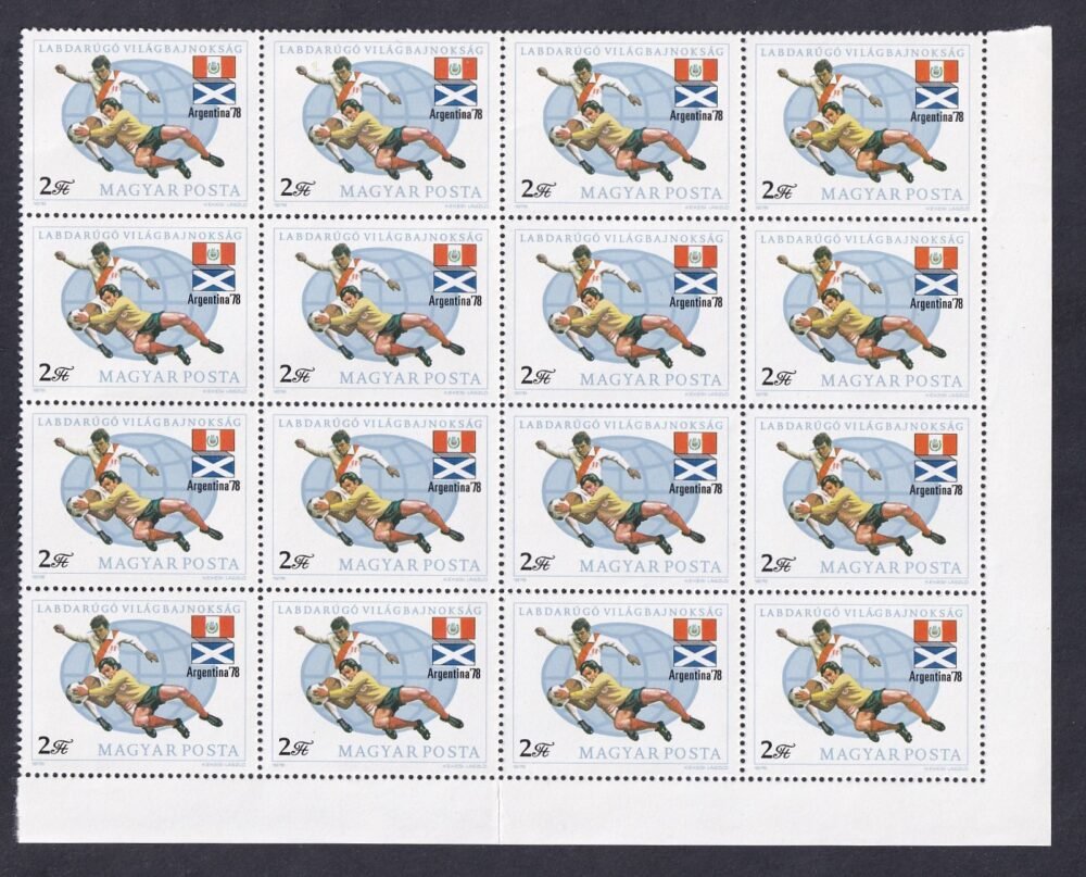 1978. Labdarugó Bb. Argentína, 16 db sor ívsarki tömbökben - Image 7