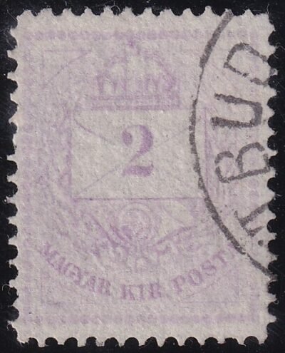 1874. Színesszámú 2 kr 13-as fogazással
