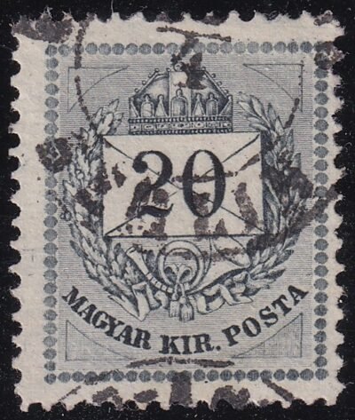 1874. Színesszámú 20 kr 13-as fogazással