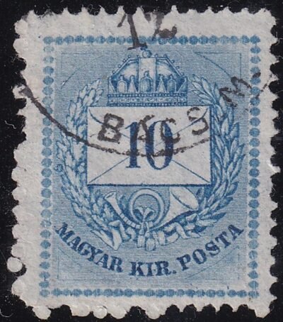 1874. Színesszámú 10 kr 13-as fogazással