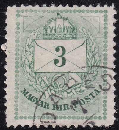 1874. Színesszámú 3 kr 13-as fogazással