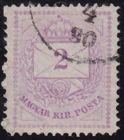 1874. Színesszámú 2 kr 13-as fogazással