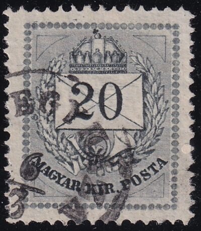 1881. Színesszámú 20 kr 13-as fogazással