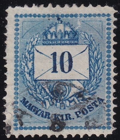 1881. Színesszámú 10 kr, 13:13,1/2-szabályos vegyes fogazás, ritka kombináció!