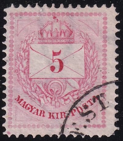 1881. Színesszámú 5 kr, 13-as fogazás