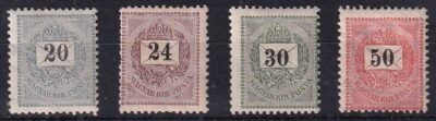 1889. 4 db postatiszta krajcáros darab