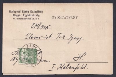 1925. Budapest, helyben feladott nyomtatvány, teljes tartalommal