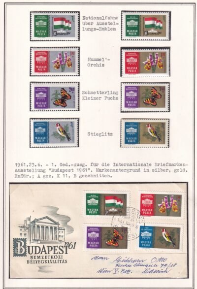 1961. Nemzetközi Bélyegkiállítás Budapest I. II. (II. vágott kisívekkel) - Image 7