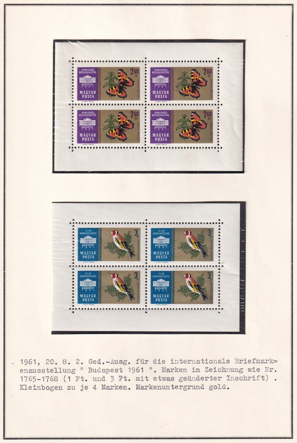 1961. Nemzetközi Bélyegkiállítás Budapest I. II. (II. vágott kisívekkel) - Image 6