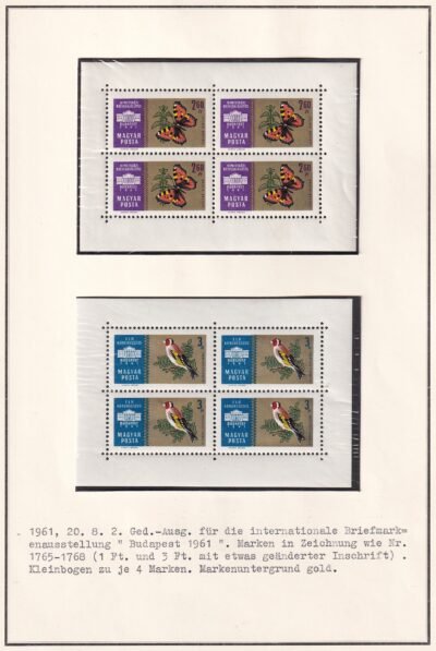 1961. Nemzetközi Bélyegkiállítás Budapest I. II. (II. vágott kisívekkel) - Image 6