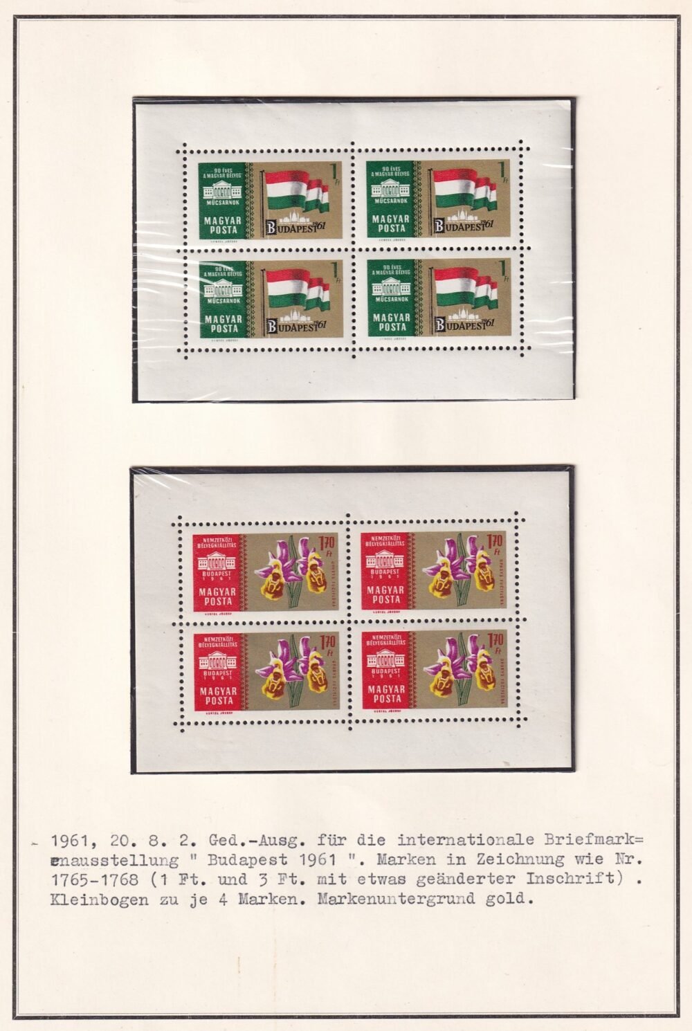 1961. Nemzetközi Bélyegkiállítás Budapest I. II. (II. vágott kisívekkel) - Image 4