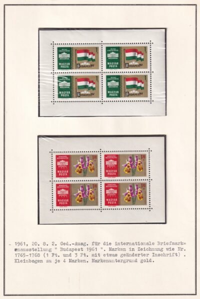 1961. Nemzetközi Bélyegkiállítás Budapest I. II. (II. vágott kisívekkel) - Image 4