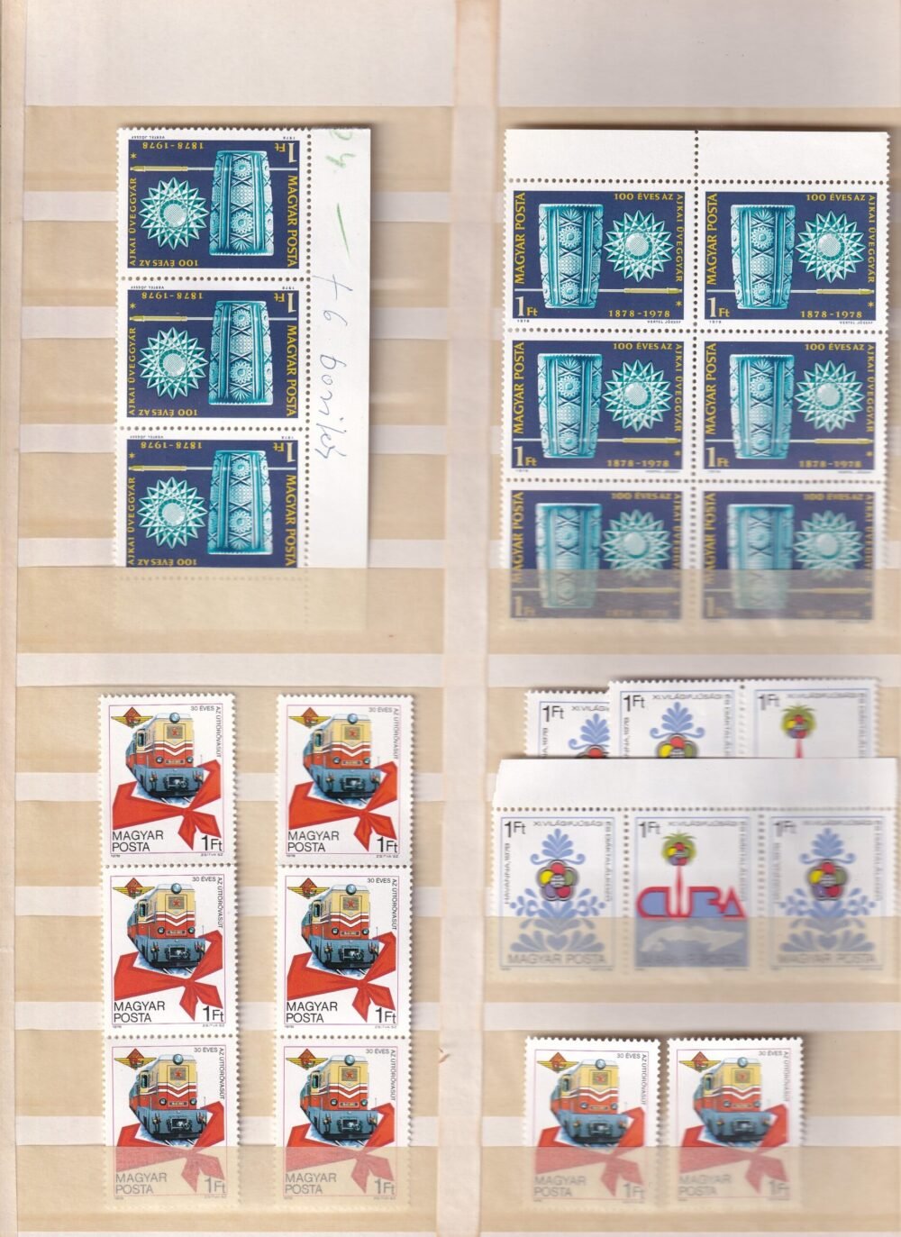 Magyar postatiszta teljes sorok 16 oldalas rendező berakóban