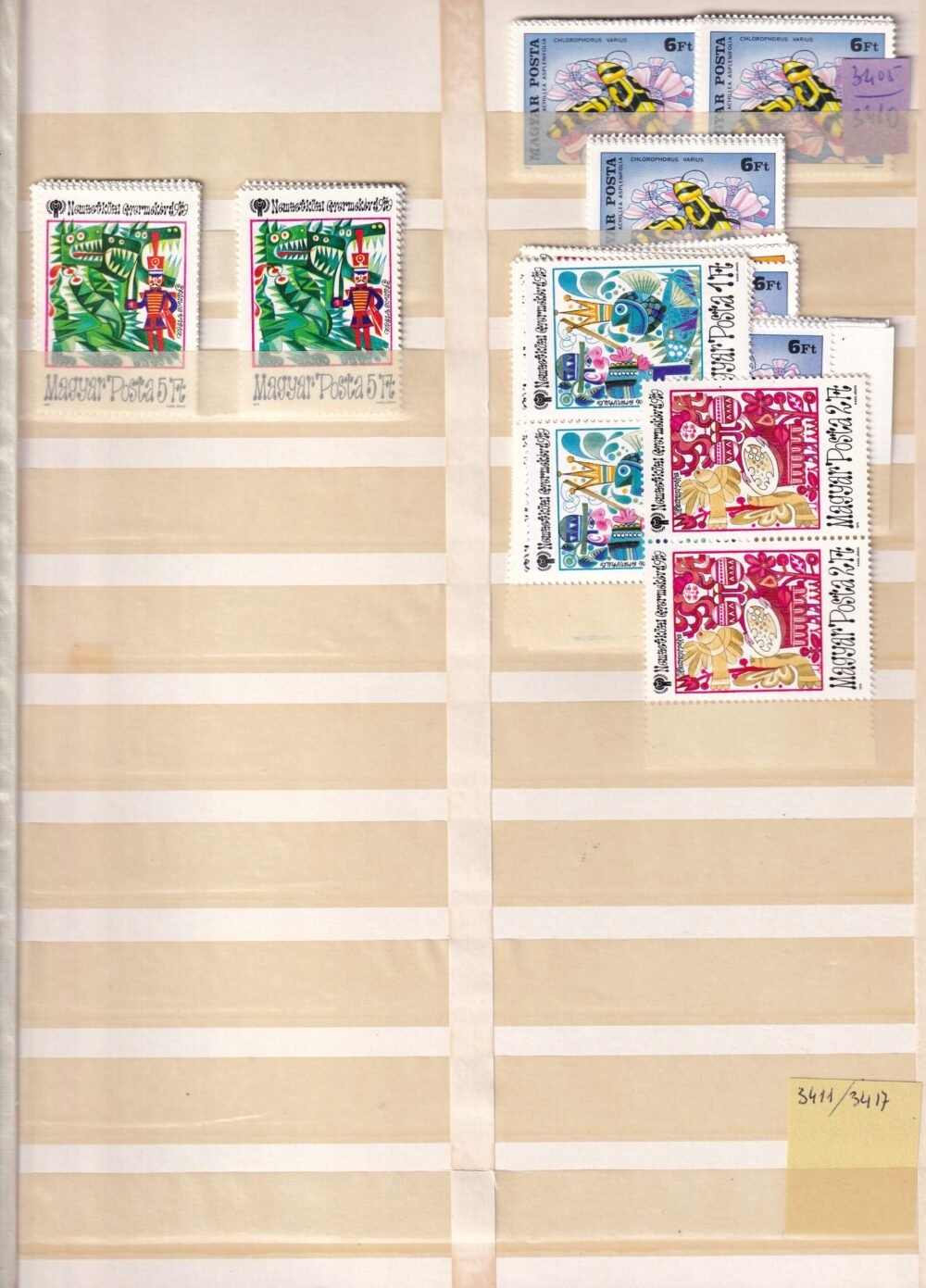 Magyar postatiszta teljes sorok 16 oldalas rendező berakóban