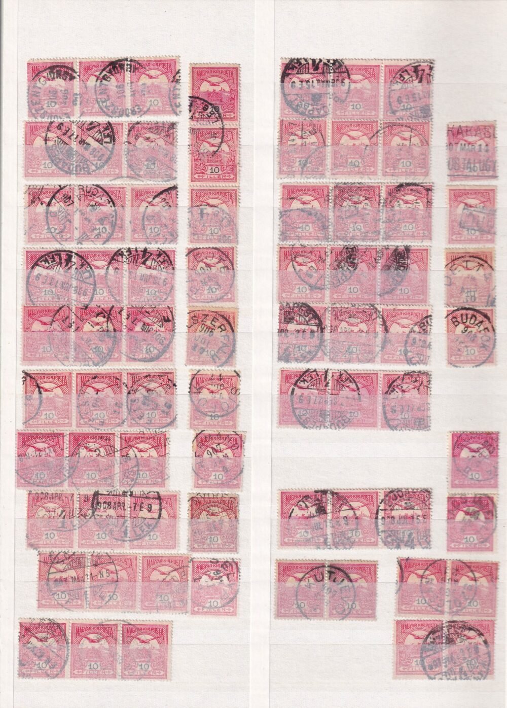 1904. Turul rendező album többszáz bélyeggel, 16 oldalas sötétzöld albumban