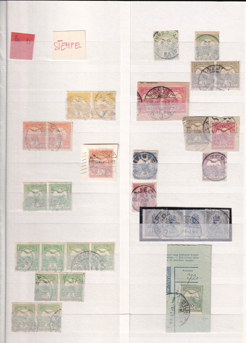 1904. Turul rendező album többszáz bélyeggel, 16 oldalas sötétzöld albumban