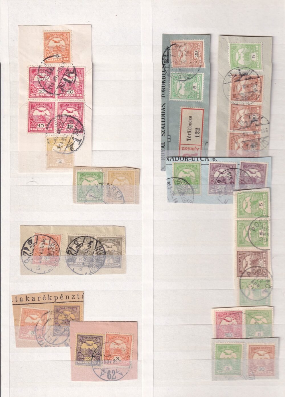 8 lapos berakó (fehér, osztott lapokkal), benne az 1913-as Turul-kiadás számos érdekességgel, kiváló alap vagy folytatható gyűjtemény - Image 13