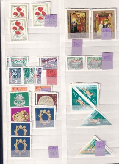 8 lapos berakó (fehér osztott lapokkal), postatiszta magyar bélyegekkel - Image 6