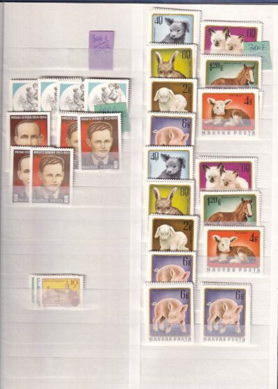 8 lapos berakó (fehér osztott lapokkal), postatiszta magyar bélyegekkel - Image 10