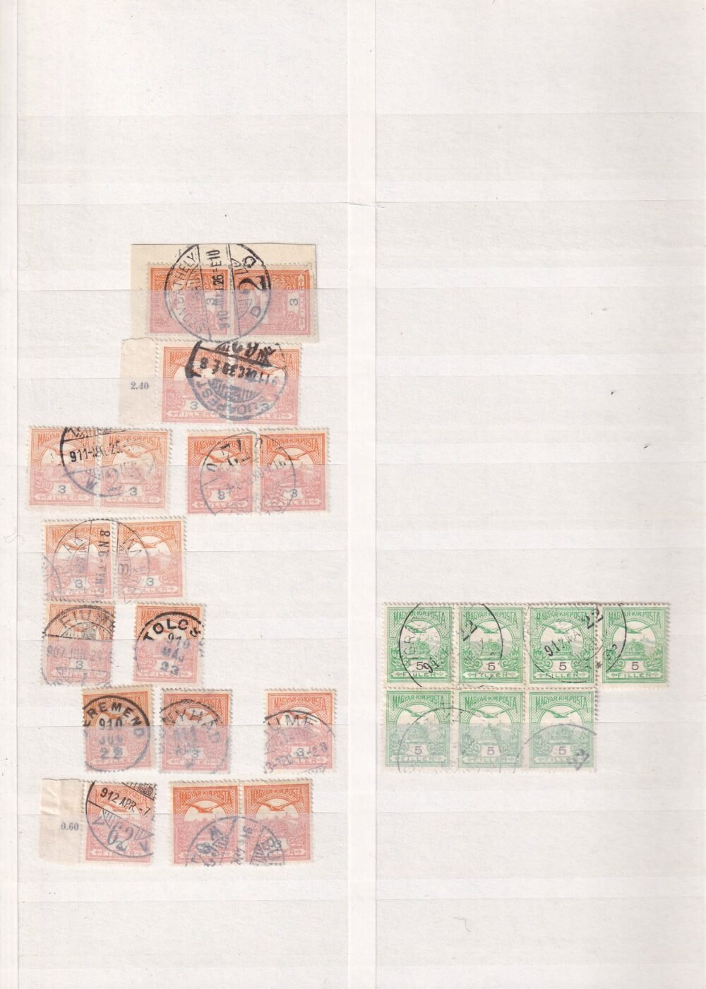 8 lapos berakó (fehér, osztott lapokkal), benne az 1908-as Turul-kiadás számos érdekességgel, kiváló alap vagy folytatható gyűjtemény