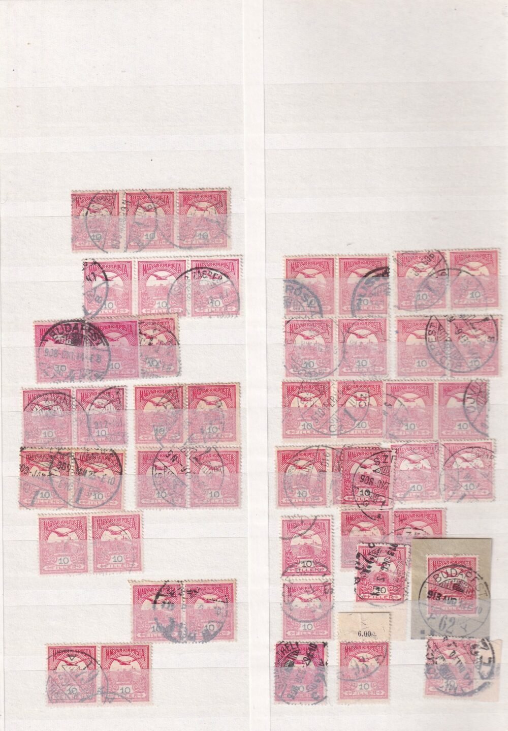 8 lapos berakó (fehér, osztott lapokkal), benne az 1908-as Turul-kiadás számos érdekességgel, kiváló alap vagy folytatható gyűjtemény