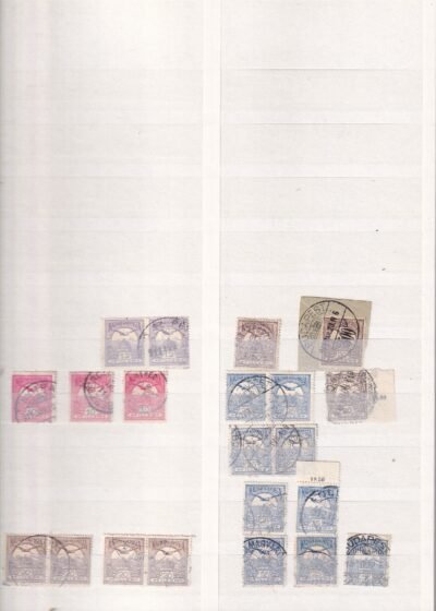 8 lapos berakó (fehér, osztott lapokkal), benne az 1908-as Turul-kiadás számos érdekességgel, kiváló alap vagy folytatható gyűjtemény - Image 8