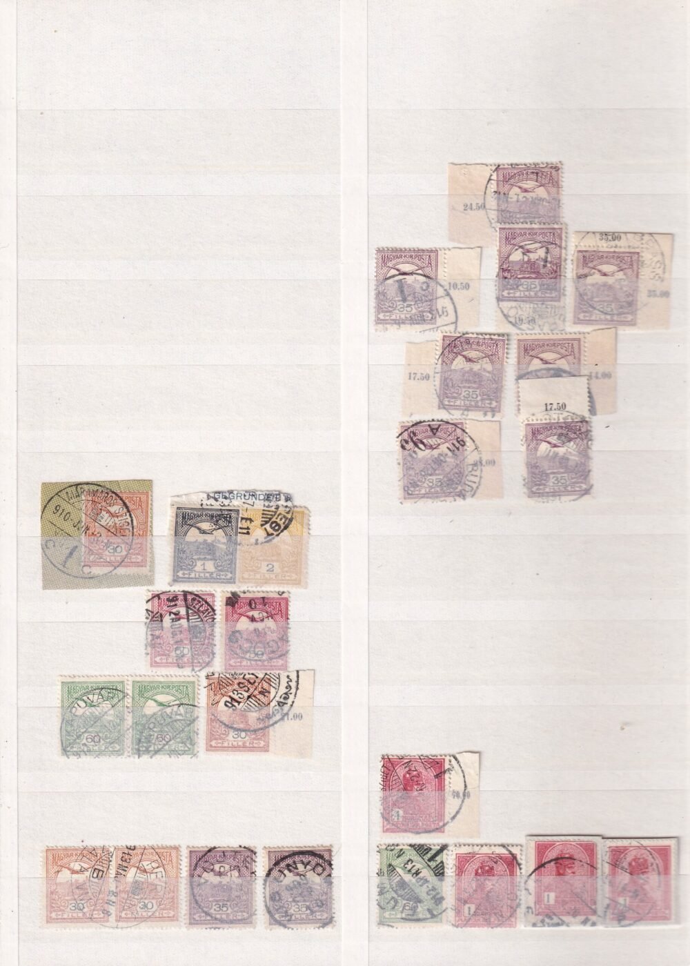 8 lapos berakó (fehér, osztott lapokkal), benne az 1908-as Turul-kiadás számos érdekességgel, kiváló alap vagy folytatható gyűjtemény