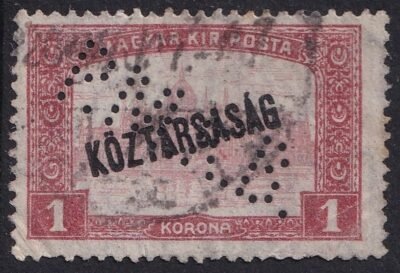*P.M.K.B.* perfin bélyeg - KÖZTÁRSASÁG kiadáson!