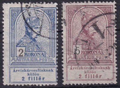 1913. Árvíz I. használt 2 + 5 Korona