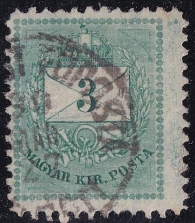 1881. II. 3 kr /B/ elcsúszott fogazással (sorfogazás)