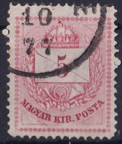 1874. 5 kr javítva "AR" + kisebb lemezhibák