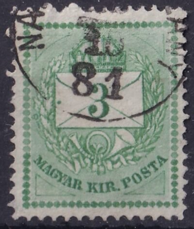 1874. 3 kr durván javított gyöngysor