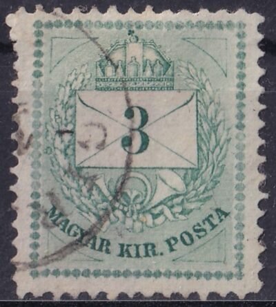 1874. 3 kr durván utánmetszett